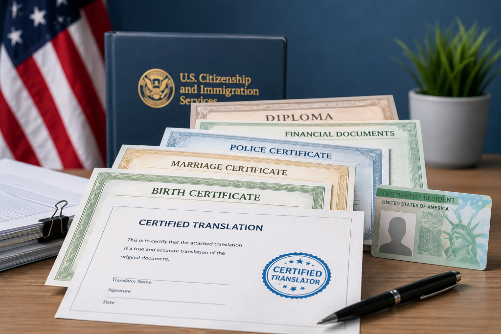 certified translation for green card