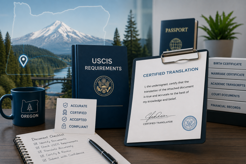 USCIS certified translation Oregon