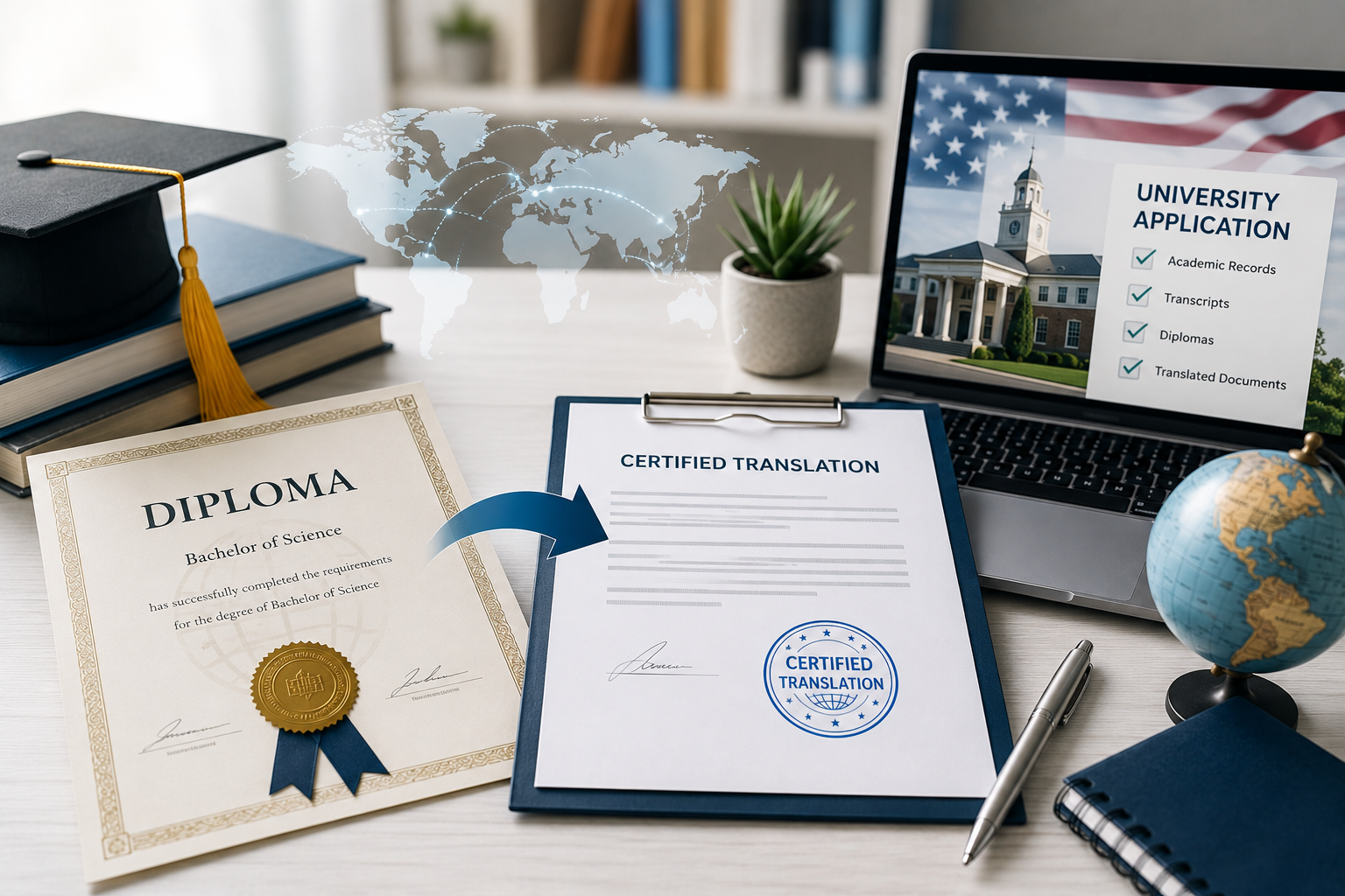 translate diploma, Us university
